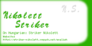 nikolett striker business card